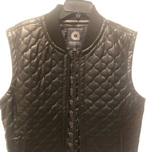 Black leather Academics Vest